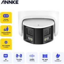 4K caméra extérieure ir Protection de sécurité panoramique double objectif H.265 + 2 voies Audio cctv Surveillance caméra vidéo Poe vue large - Annke