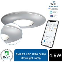 WiZ Connected GU10 Smart led Bulb with Chrome Fire Rated Downlight IP20 - 4lite
