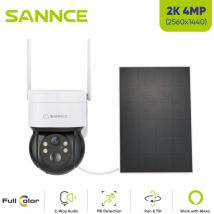 Sannce 4MP Solar Überwachungskamera 100% kabellos 2K Auflösung PIR Bewegungserkennung Nachtsicht IP65 wasserdicht