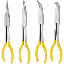 Lucky-88 - 4P 11quot Straight Bent Pince Long Nez à Manche Souple Inclure 0 ° 25 ° 45 ° 90 ° Pince Courbé