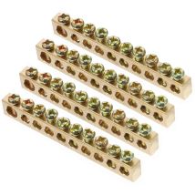 4pcs 12 trous pour drainer les bornes de câblage en cuivre, barre de cuivre de colonne de cuivre,