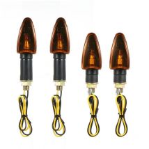 4Pcs 12V Ampoule De Velo De Moto Ambre Avant Et Arriere Clignotant Indicateur Lumineux