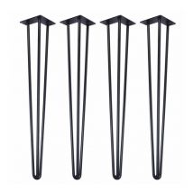 Serbia - 4pcs 20 cm(noir) Pieds Epingle diy Pieds pour Table Pied de Chaise avec 20 Vis + 4 Protège Pieds