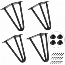 4pcs 25cm Hairpin Table Legs diy Furniture Legs with Foot Protectors and Screws - Alwaysh