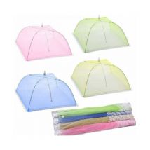 4pcs cloche alimentaire/cloche insecte/tente alimentaire/parapluie pliable en maille alimentaire (rose, vert, jaune, bleu)
