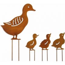 Shining House - 4Pcs Enjeux Métalliques De Jardin De Silhouette Animale Animaux en Métal Art Yard Decor(jaune)