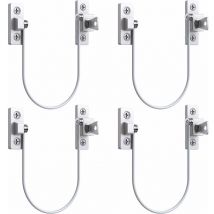 4pcs Entrebâilleur Fenêtre Porte Restricteur de Porte de Fenêtre Verrou Fenetre upvc Verrouillage de Limite Verrou de Sécurité Câble Serrure de