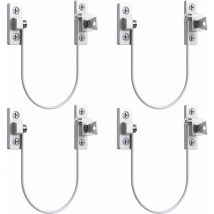 4pcs Entrebâilleur Fenêtre Porte Restricteur de Porte de Fenêtre Verrou Fenetre upvc Verrouillage de Limite Verrou de Sécurité Câble Serrure de