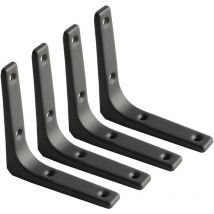Cyslmuk - 4pcs Équerre Étagère Murale, Équerre Métal Mat Noir, Support Étagère Métal pour Déco Cusine, Équerre Charge Lourde, 100mm100mm-Étagère