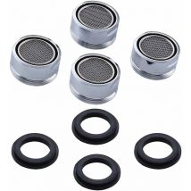 4Pcs Faucet Filter Aerator Universal Water Saving Faucet Aerators for Kitchen Sink Faucet or Bathroom Faucet Silver (24MM)
