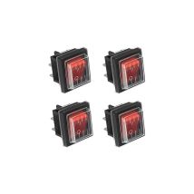 Tigrezy - 4Pcs Interrupteur à Bascule Interrupteur à Bascule lumière Rouge on/off Avec Couvercle étanche Largement Utilisé Dans Divers Types