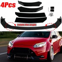 4PCS Pare-chocs avant noir Universel Lip Body Kit Splitter