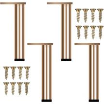 Tigrezy - 4pcs Gold Furniture Legs Adjustable Metal, Modern Sofa Legs, Replacement Feet for Coffee Table, tv Cabinet, Bathroom Cabinet, Bed with