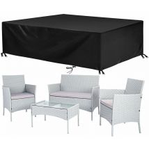 4 Pieces Rattan Furniture Outdoor Patio Set Garden Table Chairs with Protective Cover Grey