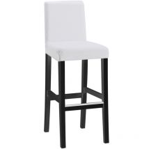 Linghhang - 4pcs short back long checkered jacquard chair cover - white, one piece stretch chair cover, modern and durable, suitable for home hotel