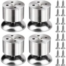 4pcs Stainless Steel Cabinet Legs, Adjustable Kitchen Furniture Legs with Screws (0-10mm Adjustable Height), Suitable for Table Legs, Home, Office,