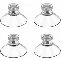 4pcs Suction Cup Cup Hook Plastic Sucker Pad Holder 40mm Round Clear Solid Silicone with Knurled Nut for Daily Hanging Sticky Bathroom Hook