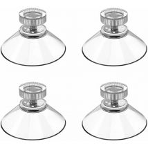 4pcs Suction Cup Cup Hook Plastic Sucker Pad Holder 40mm Round Clear Solid Silicone with Knurled Nut for Daily Hanging Sticky Bathroom Hook