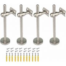 4PCS Support De Main Courante D'escalier Robuste,Courante en Acier Inoxydable Réglable,Convient pour La Main Courante en Bois Rond/Acier