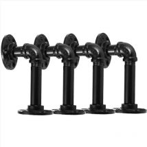 Treetalk - 4PCS Support Étagère Mural 15 x 8 cm Rétro en Métal Équerre de Tuyau Industriel Bride De Plancher Shelf Brackets pour Déco