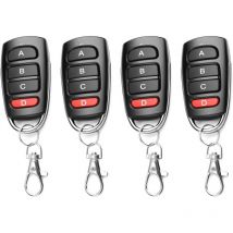 Basetbl - 4PCS Telecommande Universelle Portail 433 Mhz, Duplicateur Porte de Garage Telecommande, Telecommande Garage Remplacement Sans Fil à 4