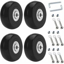 4pcs Universal Suitcase Wheel, 50x18mm Replacement Luggage Wheels, Replacement Casters for Suitcases, Luggage Suitcase Wheels, Rubber Metal Suitcase