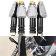 Tonchean - 4Pcs/Set Universal Motorcycle Led Turn Signal Lights Long Short Blinker Indicators Amber Color Accessories