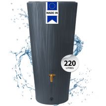 Réservoir linus 2en1 220L graphite avec robinet pe imitation laiton et bac à plantes intégré - 4rain