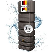 350L Wandtank Slim Wood Decor – Dunkelbraun – 100% recycelbarer Kunststoff – Platzsparend für Gartenbewässerung