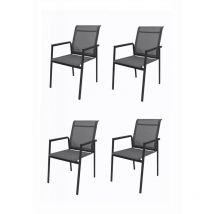 4 Stck Passion Stapelstuhl Textilen Anthrazit Aluminium - 4seasons Outdoor