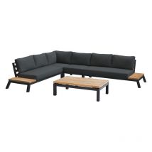 5-teiliges Lounge-Set Empire/Capitol anthrazit/Teakholz - 4seasons Outdoor