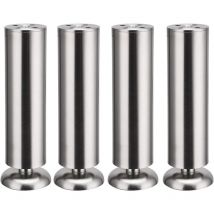 Dhklfa - 4x 300mm Furniture legs stainless kitchen cabinet round feet, rubber mat, safe and quiet