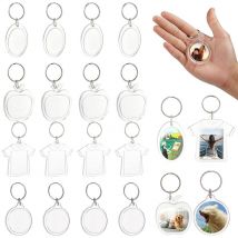 Ynkkvre - Porte-clés pour cadre photo 16 pièces, porte-clés photo en acrylique, porte-clés, cadeau pendentif cadre photo, artisanat, cadeau pour