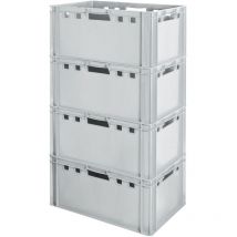 Kingpower - 4x Boucher Caisse Viande Caisse Eurofleischkiste E3 Caisse Empilement Plastique Gris