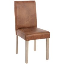 Mendler - 4x chaise de séjour Littau - tissu, aspect daim, pieds: structure chêne