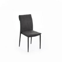 Wanda - Chaise en tissu lavable gris foncé 4 pcs