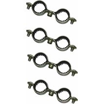 4x collier double de fixation murale 16mm isophonique caoutchouc plomberie raccord tuyau tube