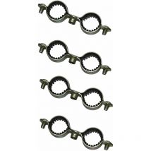 4x collier double de fixation murale 20mm isophonique caoutchouc plomberie raccord tuyau tube