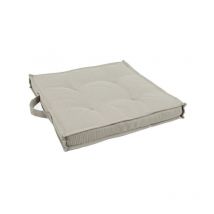 4x Coussin carré beige 40x40x4 cm pour extérieur