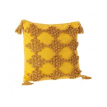4x Coussin ocre 45x45 en tissu