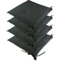 4X Coussins de Chaise Sydney Outdoor Hydrofuge 41x37 cm Coussin d'assise Garniture chaise de jardin Gris - Detex