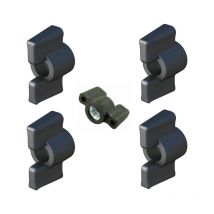 4x écrou papillon M4 tête plastique 26mm insert acier galvanisé