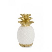 4x Décoration ananas blanc D.17x30h