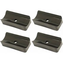 4x Embout plastique noir patin pied chaise Cantilever tube rond Meuble Protection Bureau Fauteuil Rectangulaire Guide, ø tube 18-22mm