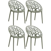 Clp - 4er Set Stapelbare Gartenstühle Hope Oliv