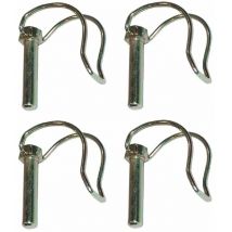 4x Goupille demi-lune fraise en acier zingué Goupille remorque Motoculture tondeuse tracteur, 10x60mm