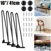 Dayplus - 4x Hairpin 16' pieds de table patins de table pieds en épingle à cheveux cadre de table + protection de sol