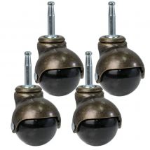 4x Klein Lenkrollen 8×38mm Vintage Möbelrollen Durchmesser 50mm für Couchtisch Blumenständer Schrank