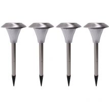 Ensemble de 4 lampes d'extérieur à led solar pour lampes de terrasses de jardin en acier inoxydable pour terrasses de jardin
