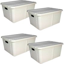 Sp-berner - 4x Life story caja almacenaje con tapa small 15l light grey